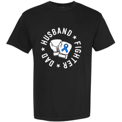 ALS Warrior Dad Husband Father Blue Ribbon Awareness Garment-Dyed Heavyweight T-Shirt