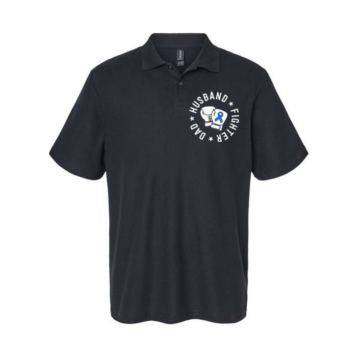 ALS Warrior Dad Husband Father Blue Ribbon Awareness Softstyle Adult Sport Polo