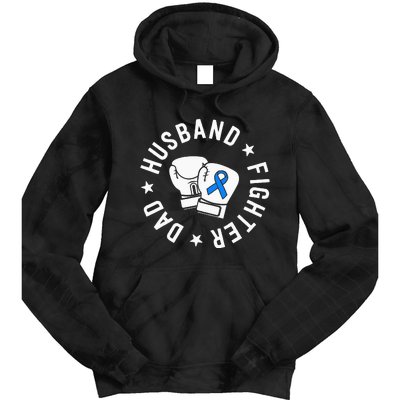 ALS Warrior Dad Husband Father Blue Ribbon Awareness Tie Dye Hoodie