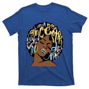 Ancestors Wildest Dream Afro Blue Floral Melanin Black Queen Cute Gift T-Shirt