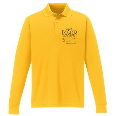 A Wise Doctor Once Wrote Performance Long Sleeve Polo