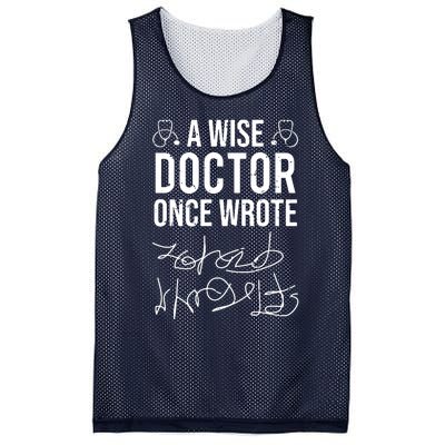 A Wise Doctor Once Wrote Medical Doctor Handwriting Funny Mesh Reversible Basketball Jersey Tank