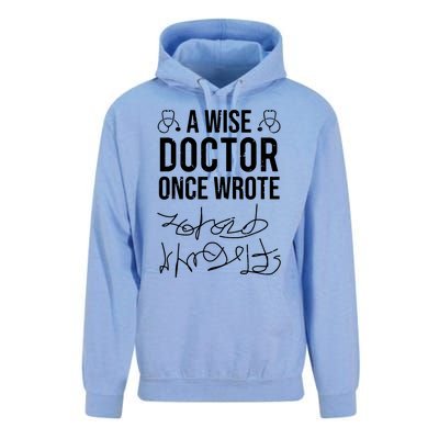 A Wise Doctor Once Wrote Medical Doctor Handwriting Funny Unisex Surf Hoodie