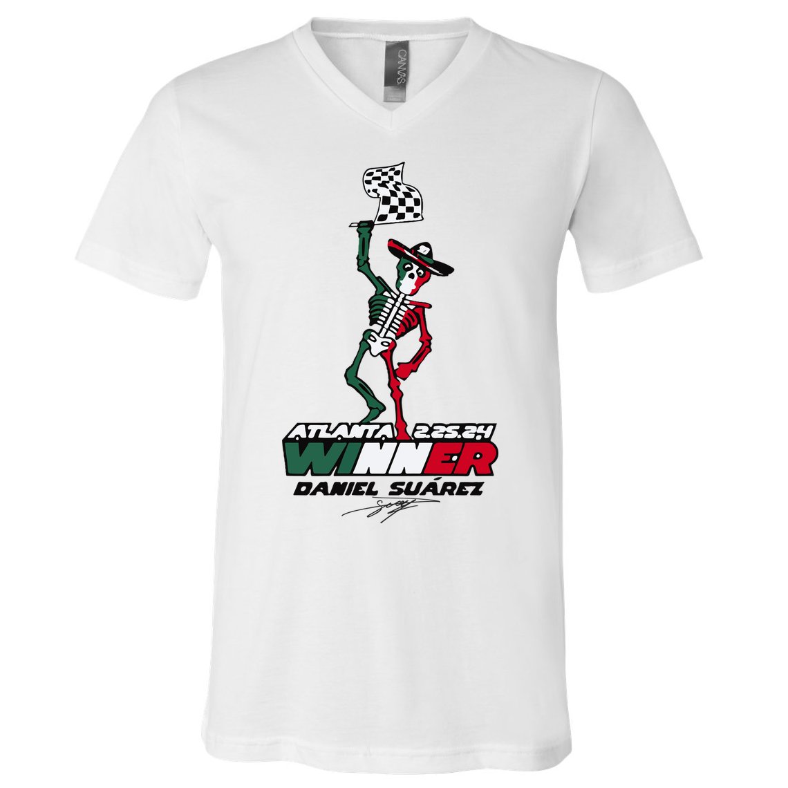 Atlanta Winner Daniel Suarez V-Neck T-Shirt