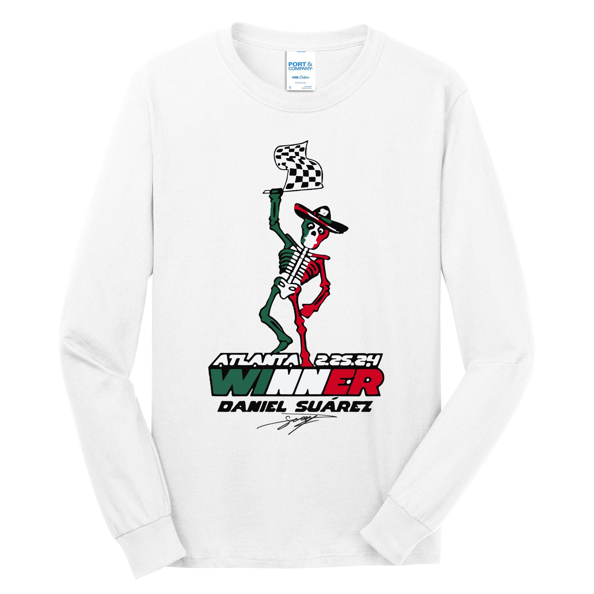 Atlanta Winner Daniel Suarez Tall Long Sleeve T-Shirt