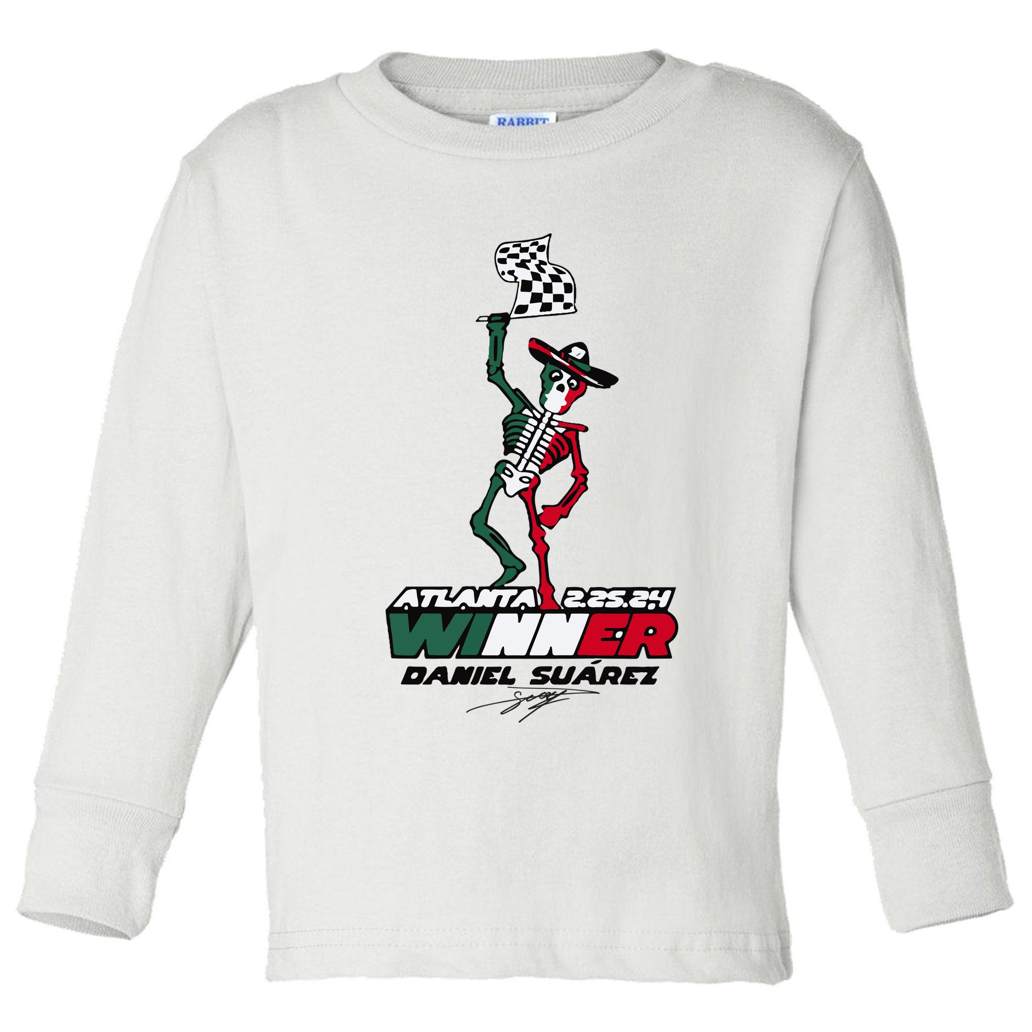Atlanta Winner Daniel Suarez Toddler Long Sleeve Shirt
