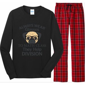 Always Wear Eyeglasses To Math Class Funny Pug Dog Long Sleeve Pajama Set