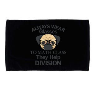 Always Wear Eyeglasses To Math Class Funny Pug Dog Microfiber Hand Towel