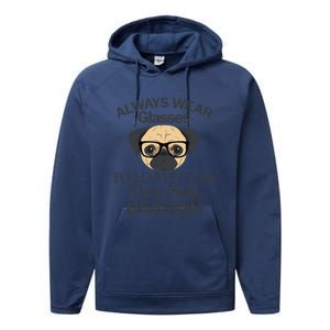 Always Wear Eyeglasses To Math Class Funny Pug Dog Performance Fleece Hoodie