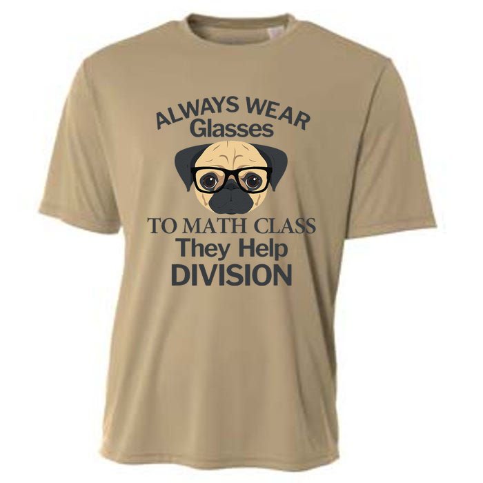 Always Wear Eyeglasses To Math Class Funny Pug Dog Cooling Performance Crew T-Shirt