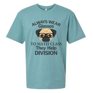 Always Wear Eyeglasses To Math Class Funny Pug Dog Sueded Cloud Jersey T-Shirt