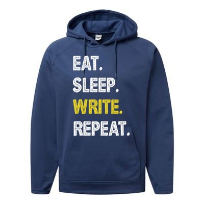 Autor Writer Eat Sleep Write Repeat Journalist Cute Gift Performance Fleece Hoodie