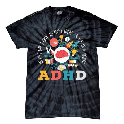 ADHD Warrior Embrace Neurodiversity ADHD Awareness Tie-Dye T-Shirt