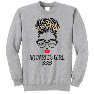 Aquarius Wink Eye Woman Face Wink Eyes Lady Birthday Tall Sweatshirt