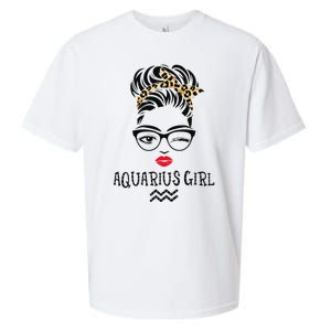 Aquarius Wink Eye Woman Face Wink Eyes Lady Birthday Sueded Cloud Jersey T-Shirt