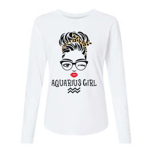 Aquarius Wink Eye Woman Face Wink Eyes Lady Birthday Womens Cotton Relaxed Long Sleeve T-Shirt