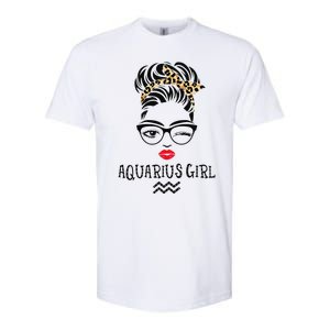 Aquarius Wink Eye Woman Face Wink Eyes Lady Birthday Softstyle CVC T-Shirt