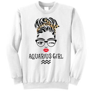 Aquarius Wink Eye Woman Face Wink Eyes Lady Birthday Sweatshirt