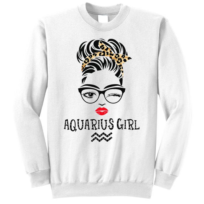 Aquarius Wink Eye Woman Face Wink Eyes Lady Birthday Sweatshirt