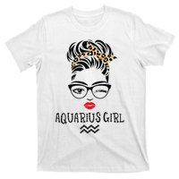 Aquarius Wink Eye Woman Face Wink Eyes Lady Birthday T-Shirt