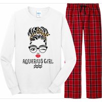 Aquarius Wink Eye Woman Face Wink Eyes Lady Birthday Long Sleeve Pajama Set