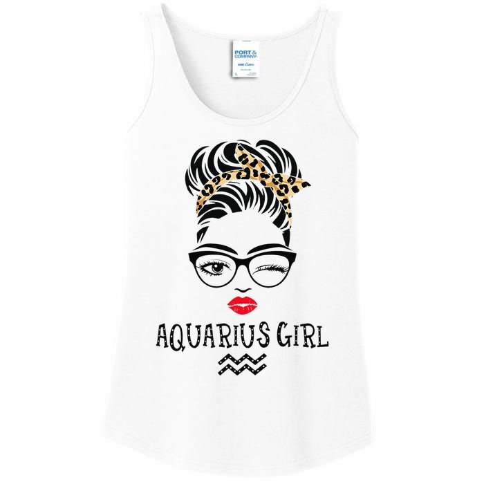 Aquarius Wink Eye Woman Face Wink Eyes Lady Birthday Ladies Essential Tank