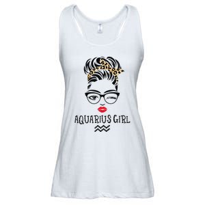 Aquarius Wink Eye Woman Face Wink Eyes Lady Birthday Ladies Essential Flowy Tank