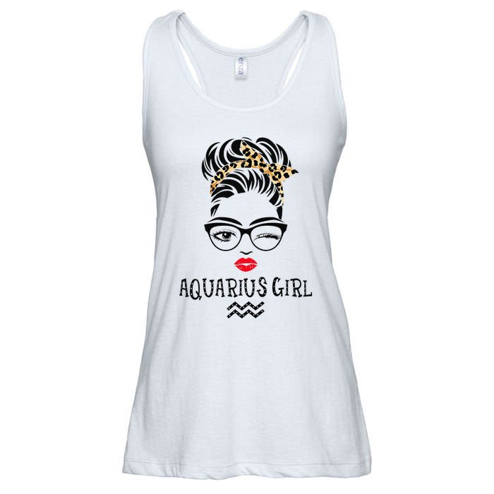 Aquarius Wink Eye Woman Face Wink Eyes Lady Birthday Ladies Essential Flowy Tank