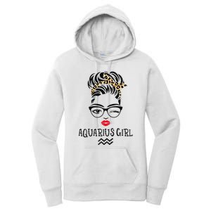 Aquarius Wink Eye Woman Face Wink Eyes Lady Birthday Women's Pullover Hoodie