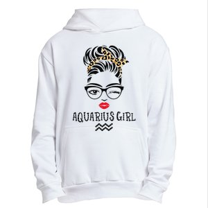 Aquarius Wink Eye Woman Face Wink Eyes Lady Birthday Urban Pullover Hoodie