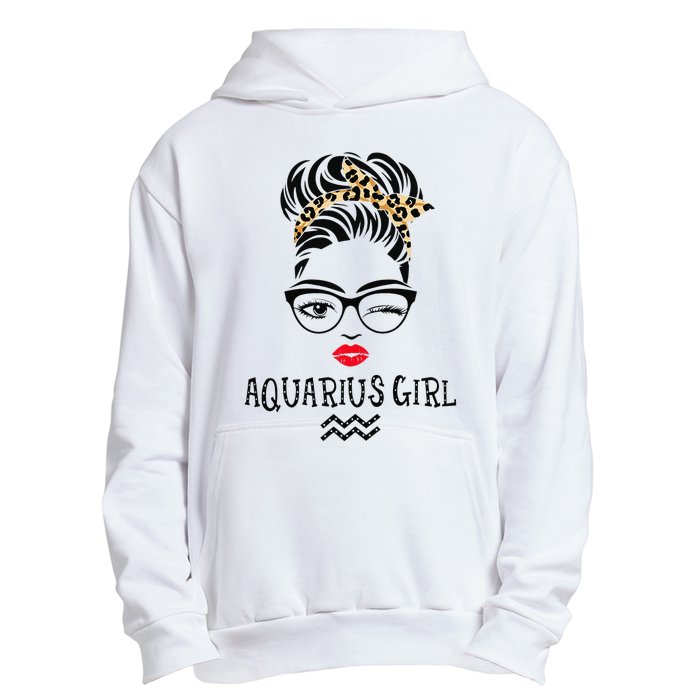 Aquarius Wink Eye Woman Face Wink Eyes Lady Birthday Urban Pullover Hoodie