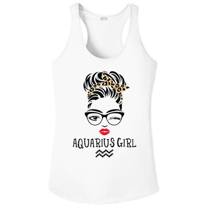 Aquarius Wink Eye Woman Face Wink Eyes Lady Birthday Ladies PosiCharge Competitor Racerback Tank