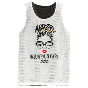 Aquarius Wink Eye Woman Face Wink Eyes Lady Birthday Mesh Reversible Basketball Jersey Tank