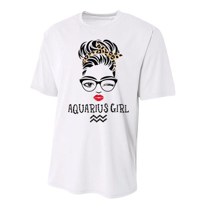 Aquarius Wink Eye Woman Face Wink Eyes Lady Birthday Performance Sprint T-Shirt