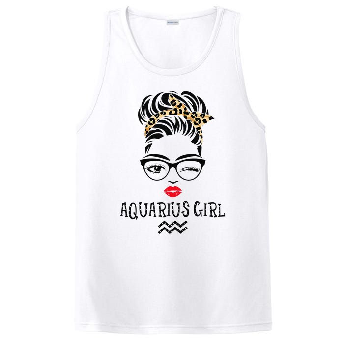 Aquarius Wink Eye Woman Face Wink Eyes Lady Birthday PosiCharge Competitor Tank