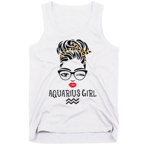 Aquarius Wink Eye Woman Face Wink Eyes Lady Birthday Tank Top