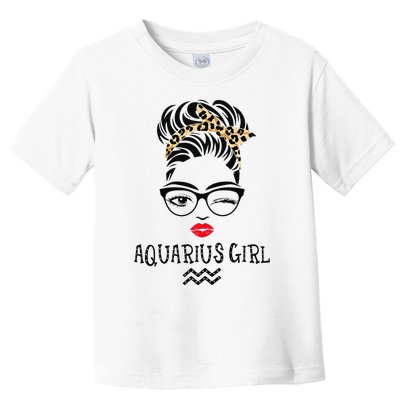 Aquarius Wink Eye Woman Face Wink Eyes Lady Birthday Toddler T-Shirt