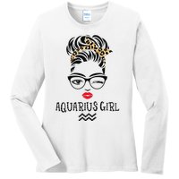 Aquarius Wink Eye Woman Face Wink Eyes Lady Birthday Ladies Long Sleeve Shirt