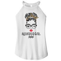 Aquarius Wink Eye Woman Face Wink Eyes Lady Birthday Women's Perfect Tri Rocker Tank