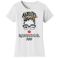 Aquarius Wink Eye Woman Face Wink Eyes Lady Birthday Women's T-Shirt