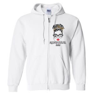 Aquarius Wink Eye Woman Face Wink Eyes Lady Birthday Full Zip Hoodie