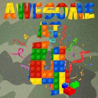 Awesome At 4 Cute Birthday Building Blocks Legacy Tie Dye Trucker Hat