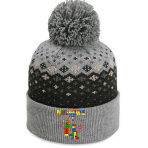 Awesome At 4 Cute Birthday Building Blocks The Baniff Cuffed Pom Beanie