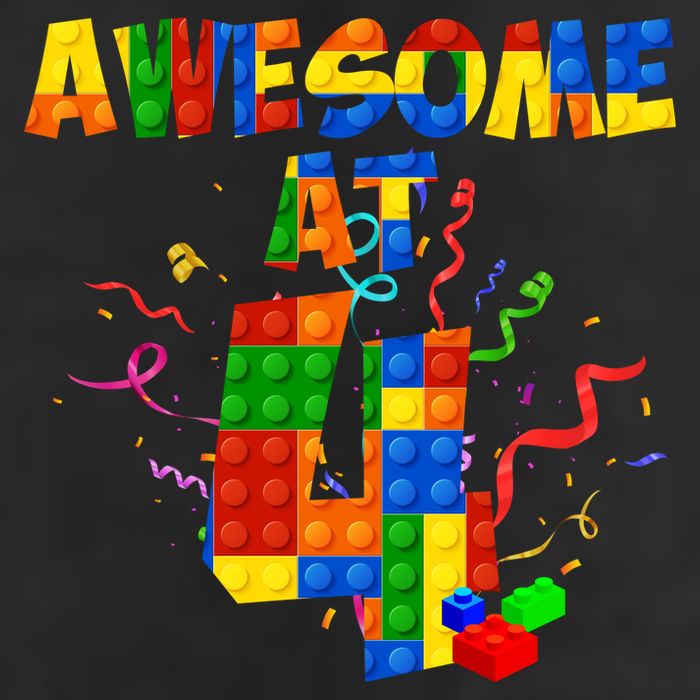 Awesome At 4 Cute Birthday Building Blocks Adult Drive Performance Visor