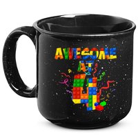 Awesome At 4 Cute Birthday Building Blocks 15oz Campfire Ceramic Mug