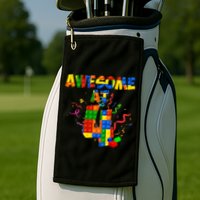Awesome At 4 Cute Birthday Building Blocks Golf Towel