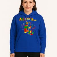 Awesome At 4 Cute Birthday Building Blocks Hoodie