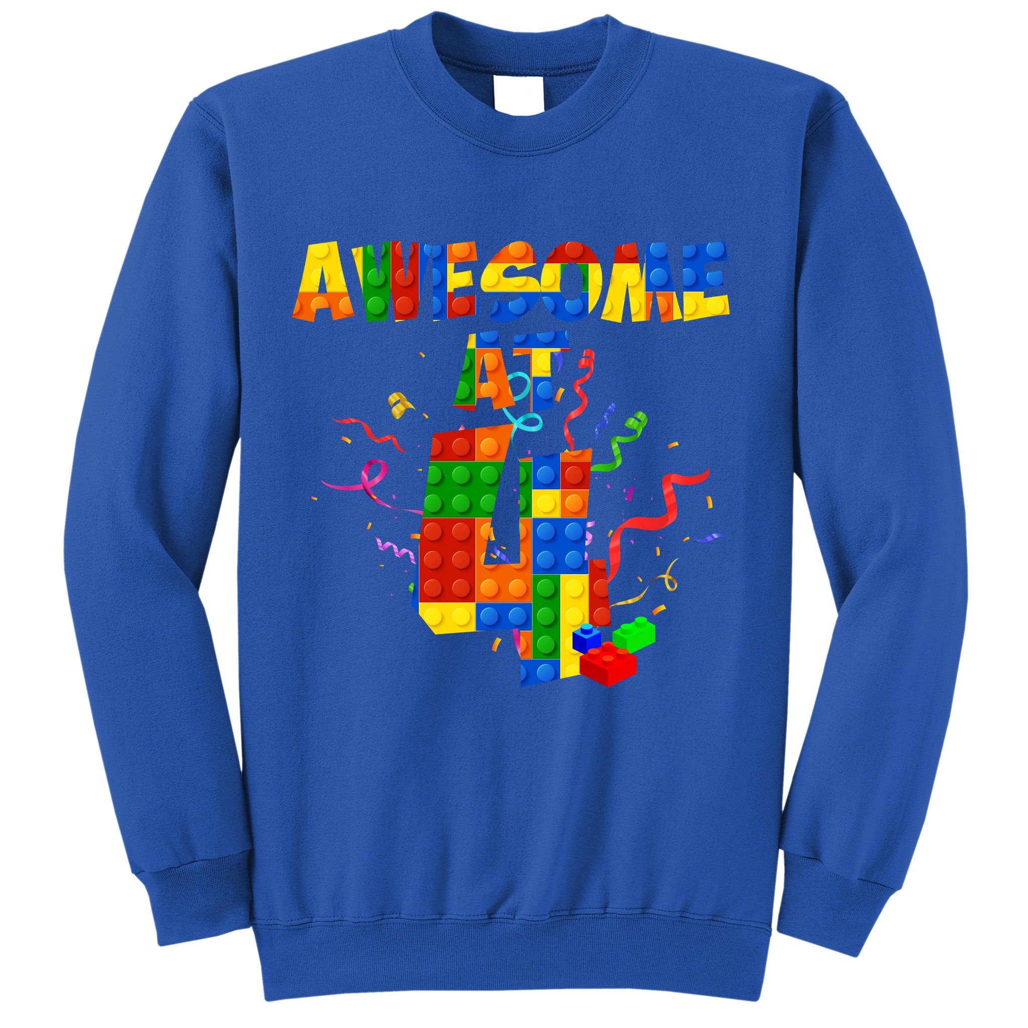Awesome At 4 Cute Birthday Building Blocks Sweatshirt