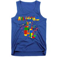 Awesome At 4 Cute Birthday Building Blocks Tank Top