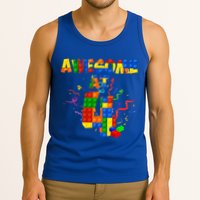 Awesome At 4 Cute Birthday Building Blocks Tank Top
